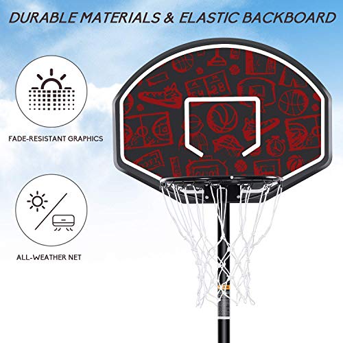 Youth 32” Portable Basketball System with 5.5ft -7.5ft Adjustable Height - Seasonal Overstock
