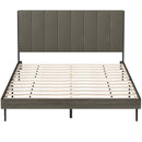 Valentina Queen Grey Upholstered Platform Bed - Seasonal Overstock