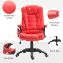 Xavi Luxury Executive Office Chair with Heated Vibration Massage - Red - Seasonal Overstock