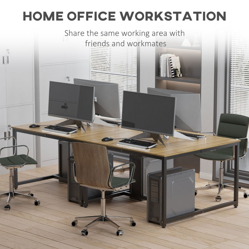 Ziha Double Face to Face Workstation Desk with Steel Frame - Seasonal Overstock