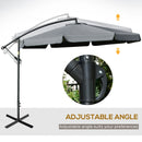 Patio Umbrella, 11ft Offset Cantilever Patio Umbrella with Easy Tilt Adjust - Grey - Seasonal Overstock