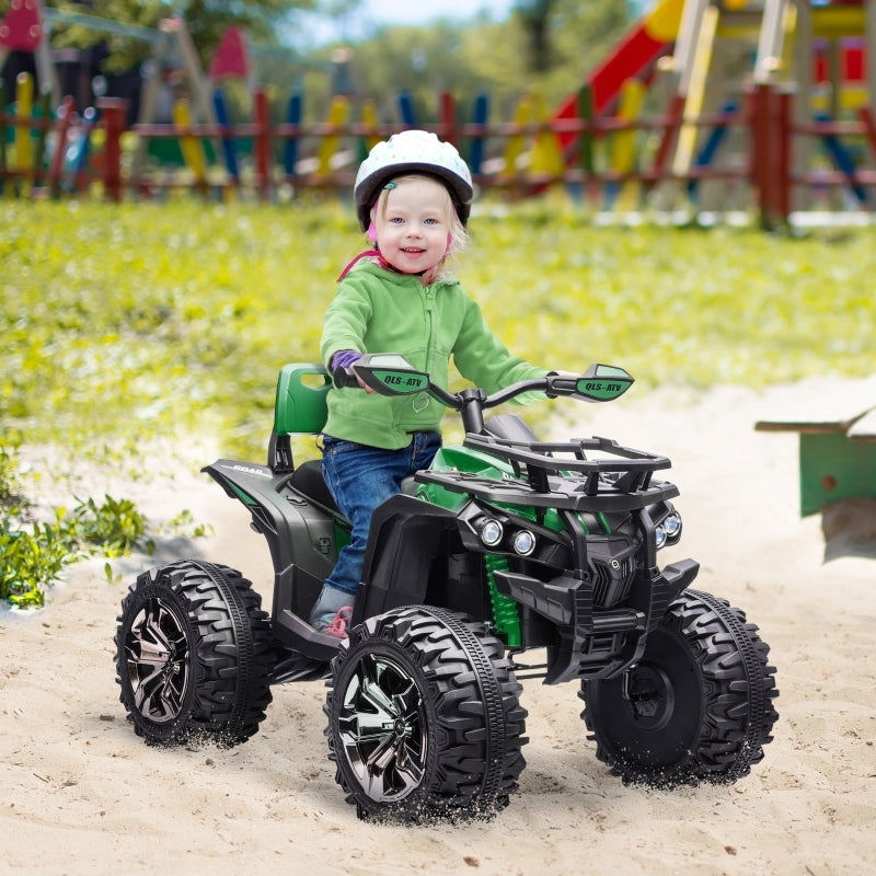 12V Kids Ride-On Four Wheeler ATV 1 Seater with MP3 & Headlights - Green - Seasonal Overstock