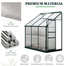 Greenhouses, 6.3' x 4.1' Lean-To Walk-In Greenhouse with Aluminum Frame, Polycarbonate Panels, Sliding Door - Green - Seasonal Overstock