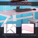Dani E-Sport Pink and White Gaming Desk with Cup Holder & Headphone Hooks - Seasonal Overstock