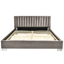 Glimmer Full Size Upholstered Platform Bed Frame - Light Grey - Seasonal Overstock