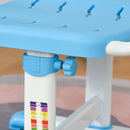 Kids Desk and Chair Set with Adjustable Height & LED Lamp - Blue - Seasonal Overstock