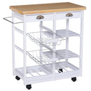 Kitchen Cart, Kinsley Rolling Kitchen Cart - White - Seasonal Overstock