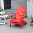 Layton Red Folding Adirondack Chair with Retractable Lounger - Seasonal Overstock
