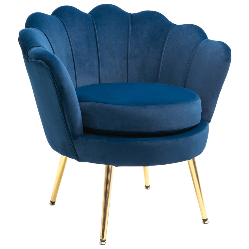 Lita Velvety Accent Tub Chair - Blue - Seasonal Overstock