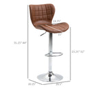 Norwin Adjustable Height Swivel Barstool (2 Pack) - Brown Faux Leather - Seasonal Overstock