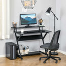 Ryan 39" Wide Black Two-Tiered Z-Frame Desk - Seasonal Overstock