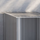 3.3' x 3.4' Lockable Lean-to Steel Storage Shed - Light Grey - Seasonal Overstock