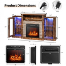 Townes Fireplace TV Stand with 16-Colour LED Backlights for TVs Up To 65-in - Rustic Brown - Seasonal Overstock