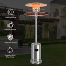 50,000 BTU Outdoor Standing Propane Patio Heater with Wheels - Silver - Seasonal Overstock