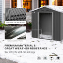 6.5' x 3.5' Steel Metal Storage Shed - Dark Grey - Seasonal Overstock
