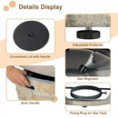 Paras 36" Round Grey Faux Stone LP Fire Table with Lava Rocks and Cover - 50,000 BTU - Seasonal Overstock