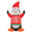 6ft Inflatable Penguin in Red Sweater - Seasonal Overstock
