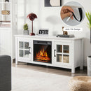 Fireplaces, Elio White 1400W Electric Fireplace TV Stand for TVs up to 65" - Seasonal Overstock