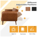 Graeme 81" Faux Leather Convertible Futon Sofa Bed - Brown - Seasonal Overstock