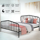 Hugo Black Queen Size Vintage Metal Spindle Platform Bed - Seasonal Overstock