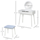Vanity Sets, Julia White Vanity Table Set - Seasonal Overstock