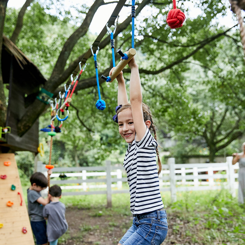 Kids Ninja Warrior Backyard Swing & Climb Set - Seasonal Overstock