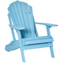 Layton Blue Folding Adirondack Chair with Retractable Lounger - Seasonal Overstock