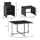 Mira 9pc Outdoor Patio Rattan Compact Dining Set - Blue - Seasonal Overstock