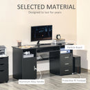 Nolan Computer Desk with Keyboard Tray Cabinet and Locked Drawer - Black - Seasonal Overstock