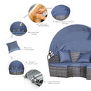 Paloma 4pc Outdoor Rattan Sofa Bed / Patio Conversation Set - Grey - Seasonal Overstock