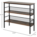 Petr Rustic Brown Industrial 3-Tier Bookshelf - Seasonal Overstock