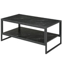 Reana Black Marble Look Coffee Table - Seasonal Overstock