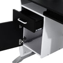 Sera Black and White Computer Desk with Keyboard Tray and Door Cabinet - Seasonal Overstock