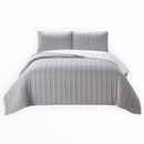 Queen / Full Size Cambridge Grey 3pc Quilt Set by St Clair - Seasonal Overstock
