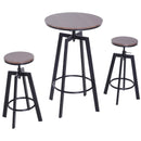 Dining Sets, Adelle 3pc Industrial Bistro Set - Adjustable Height 26" Table - Seasonal Overstock