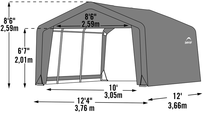 12' x 12' Shed-in-a-Box Grey - Seasonal Overstock