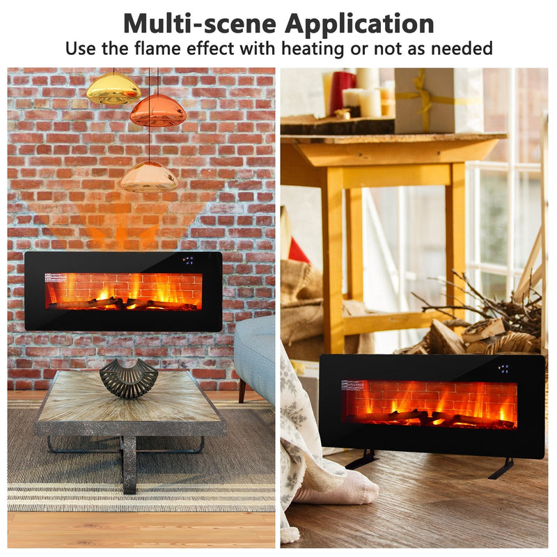 42" Electric Fireplace Wall Mounted or Free Standing with Remote - Seasonal Overstock