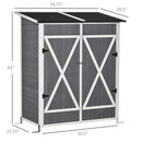 54.75" x 29.5" x 63" Grey Wood Garden Storage Shed - Seasonal Overstock