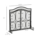 Fireplace Screens, Arched 2-Door Spark Guard Fireplace Screen 35" Wide - Seasonal Overstock
