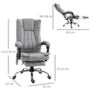 Office Chairs, Horatio High Back Office Chair with Massage & Footrest - Grey - Seasonal Overstock