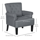 Chairs, Jinny Button Tufted Modern Accent Chair - Grey - Seasonal Overstock