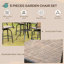 Kaira 5pc Outdoor Patio Table and Swivel Chair Set - Brown - Seasonal Overstock