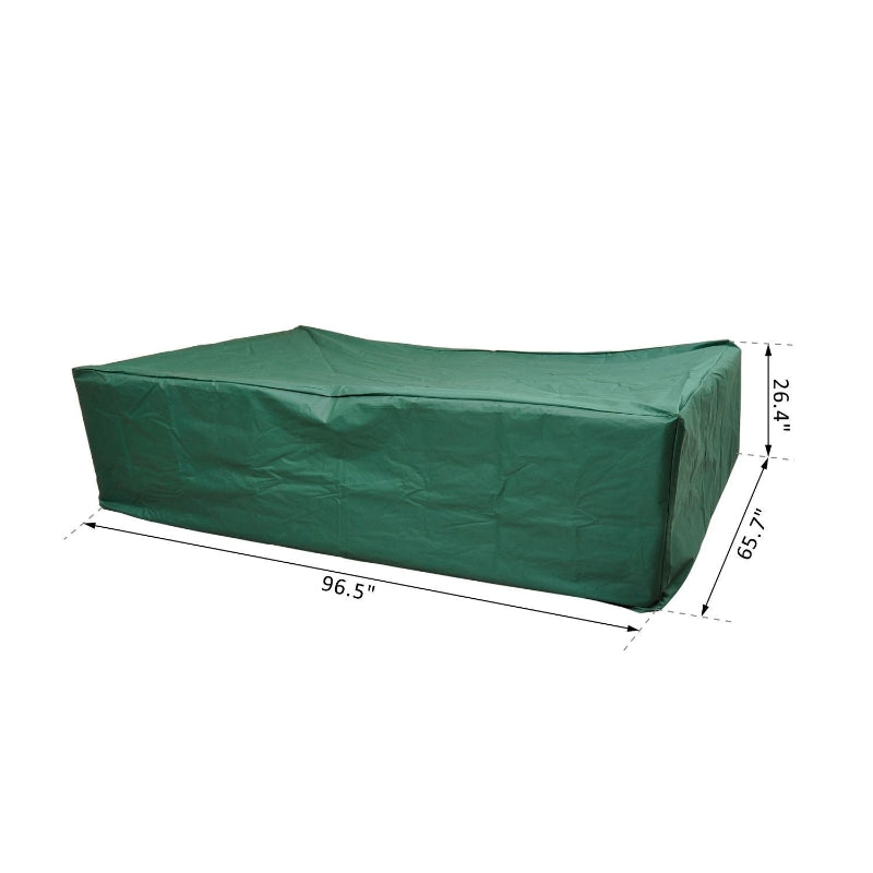 Large Waterproof Outdoor Furniture UV Protective Cover 96.5" x 65.7" x 26.4" - Dark Green - Seasonal Overstock