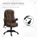 Maverick Luxury Executive Chair with Vibration Massage and Reclining - Brown Fabric - Seasonal Overstock