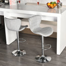 Norwin Adjustable Height Swivel Barstool (2 Pack) - Grey Fabric - Seasonal Overstock