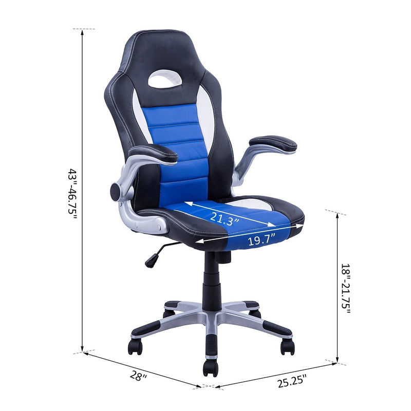 Drive Style Ergo Gaming Chair - Blue - Seasonal Overstock