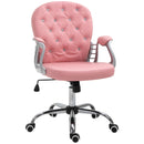 Stella Diamond Tufted Vanity Task Chair - Pink Faux Leather - Seasonal Overstock