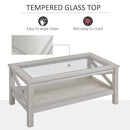Theola White Oak Glass Top Coffee Table - Seasonal Overstock