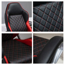 Vega Diamond Stitch Faux Leather Office Gaming Chair - Red - Seasonal Overstock