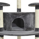 Cat Trees, XL 6.6ft Luxury Cat Tree Condo in Grey - Seasonal Overstock